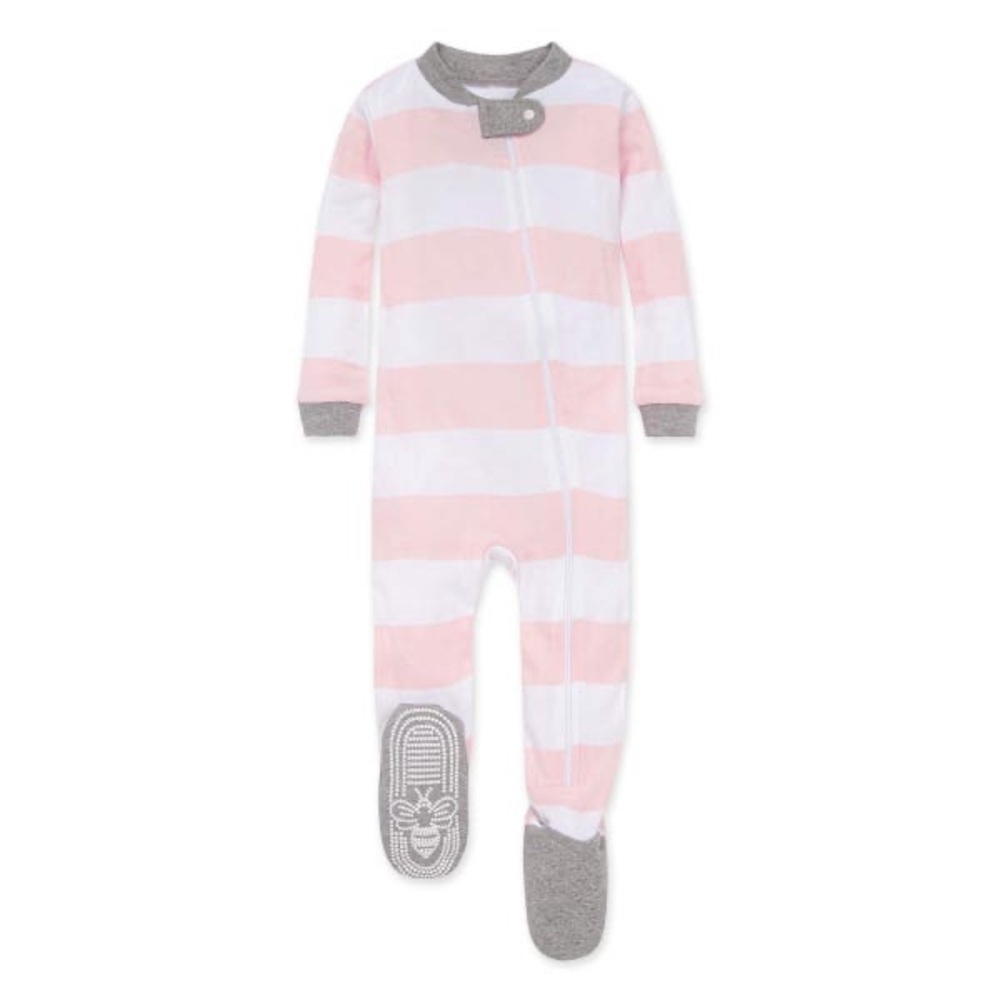 Burt's Bees Baby® Rugby Stripe Organic Cotton Sleeper in Pink 24m
